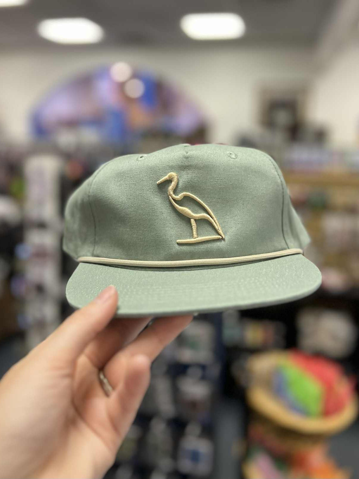 Heron Embroidered Rope Hat, Barnacle