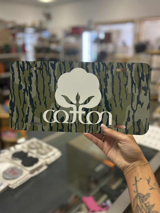 Camo Cotton License Plate