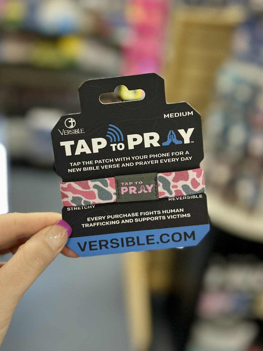 Tap To Pray, Wristband, River Rock Camo, Pink + Ash