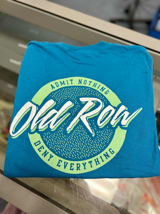 Old Row Circle Logo Long Sleeve Pocket Tee, Topaz