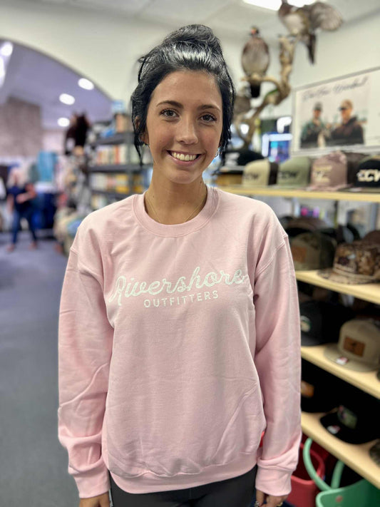 RSO Script Crewneck Sweatshirt, Light Pink