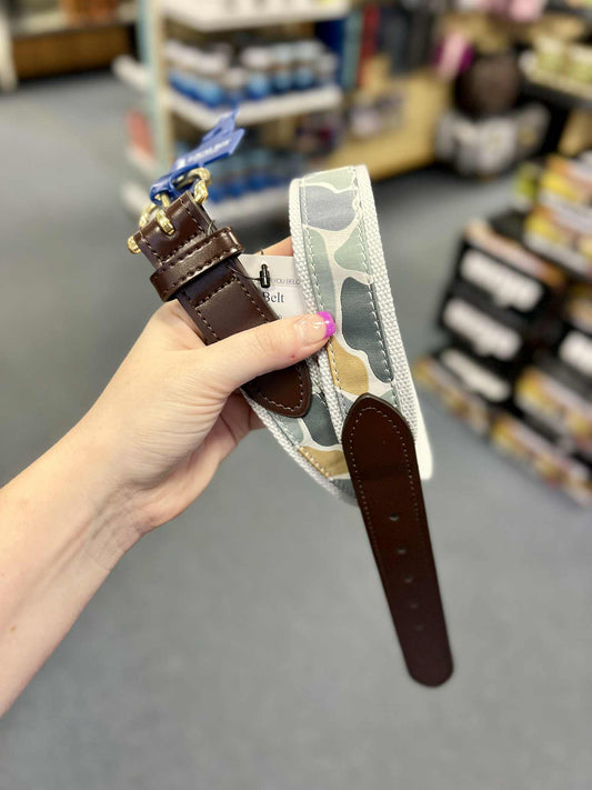 Local Boy Ribbon Belt, Forest Camo Bluff