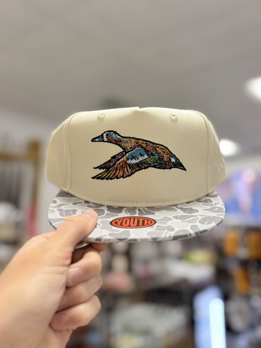 Youth Mottled Canvas Marsh Camo Bill Hat