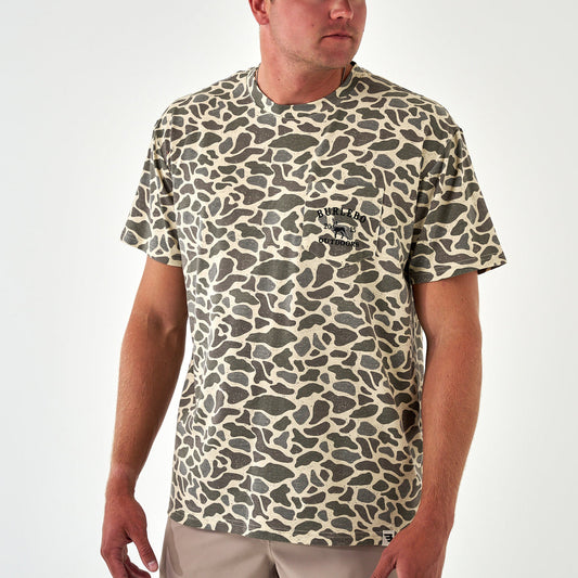 Burlebo Short Sleeve Pocket Tee, Classic Deer Camo