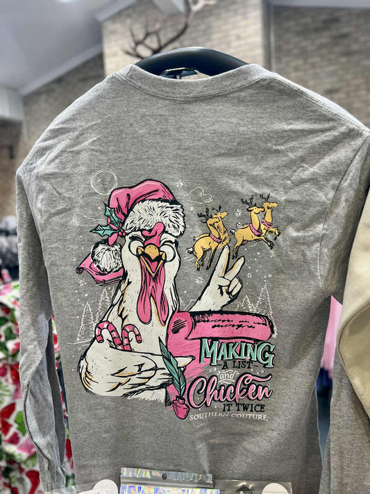 Classic Makin A List Chicken Long Sleeve, Sport Grey
