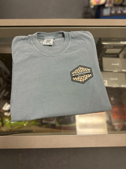 RSO Leopard Logo Short Sleeve, Ice Blue