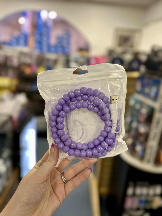 Beaded Phone Charger, Purple