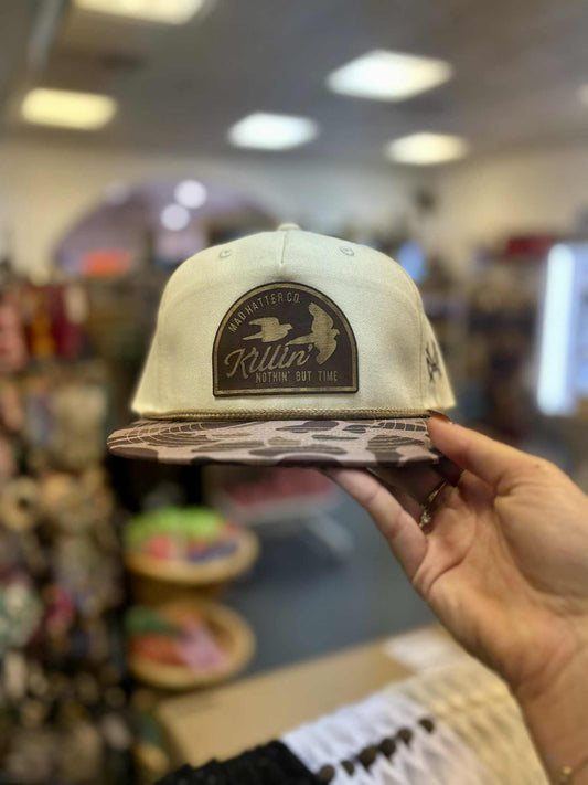 Killin' Nothing But Time Hunting Trucker Hat, Duck Camo/Natural