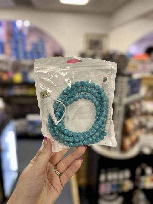 Beaded Phone Charger, Turquoise