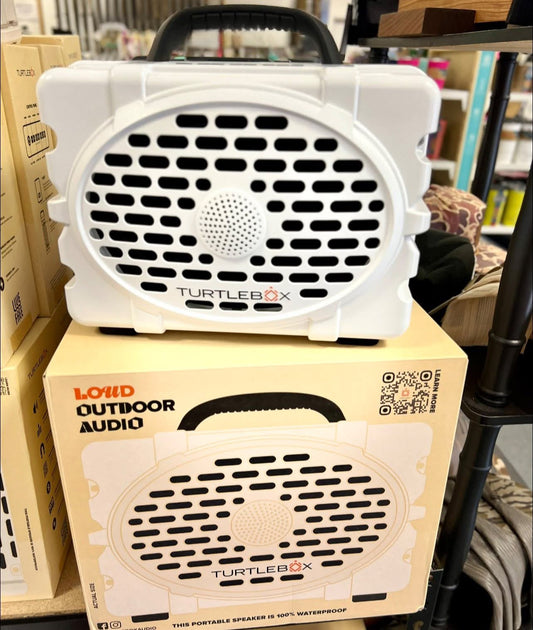 Turtlebox Gen 3 Speaker, White w/ Black Handle