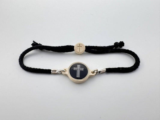 Tap To Pray, Survivor Series Bracelet, Onyx + Cross
