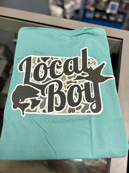 Open Season Localflage Short Sleeve Tee, Seafoam