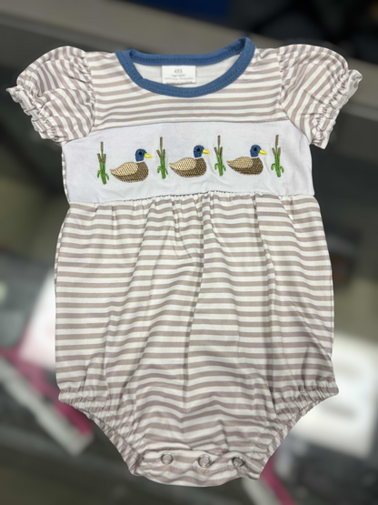 Baby Girl Duck Applique Onesie