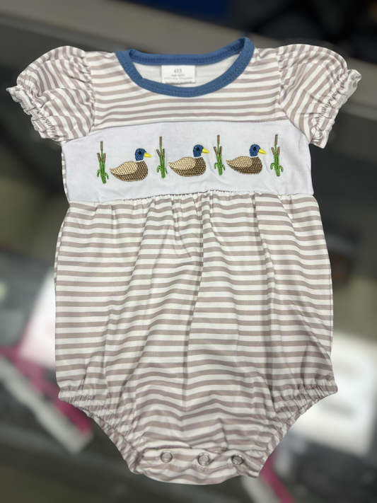 Baby Girl Duck Applique Onesie