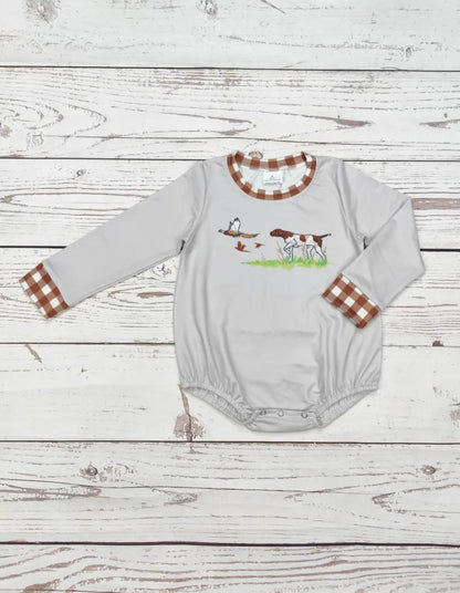 Baby Duck Dog Pattern Romper