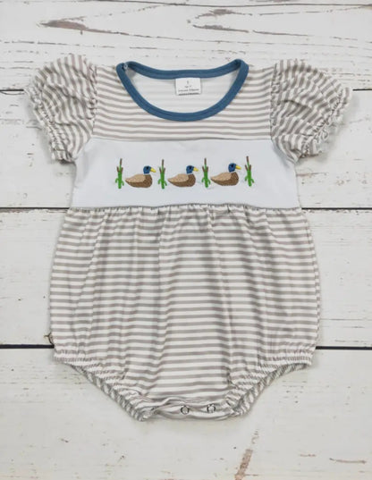 Baby Girl Duck Applique Onesie