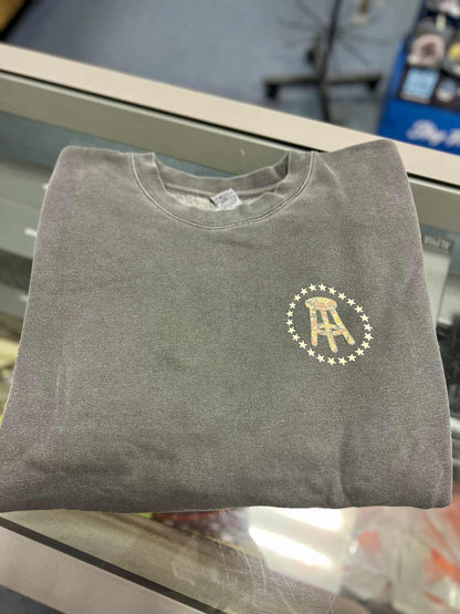 Barstool Camo Pigment Dyed Crewneck, Charcoal