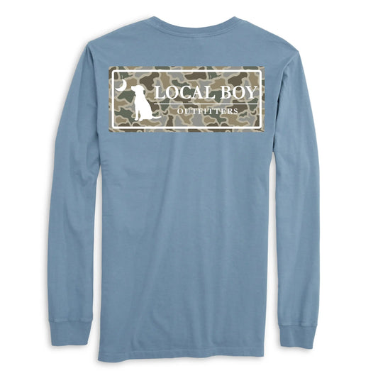 Sand Dog & Moon Plate Long Sleeve Tee, Slate