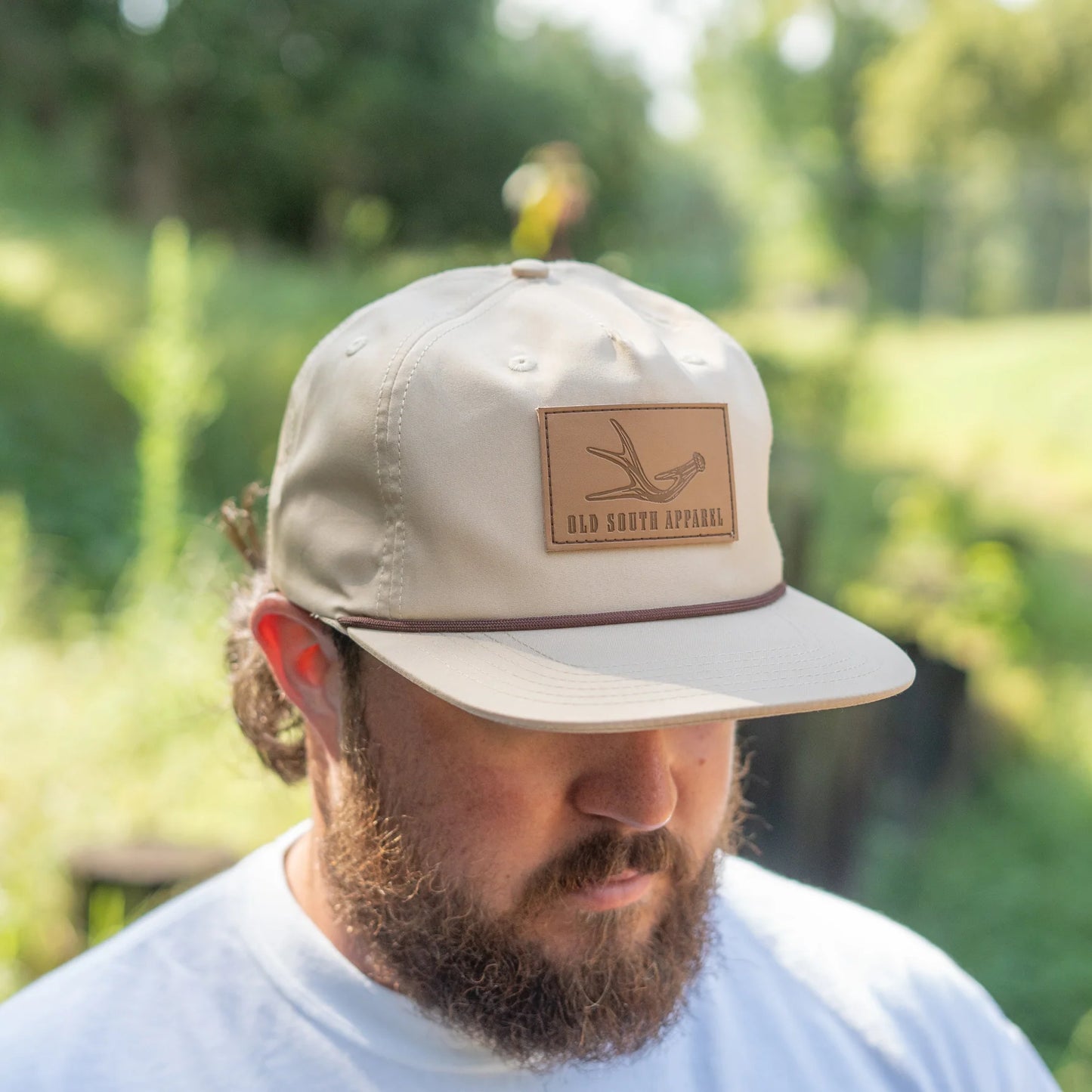 Single Antler Leather Patch Trucker Hat