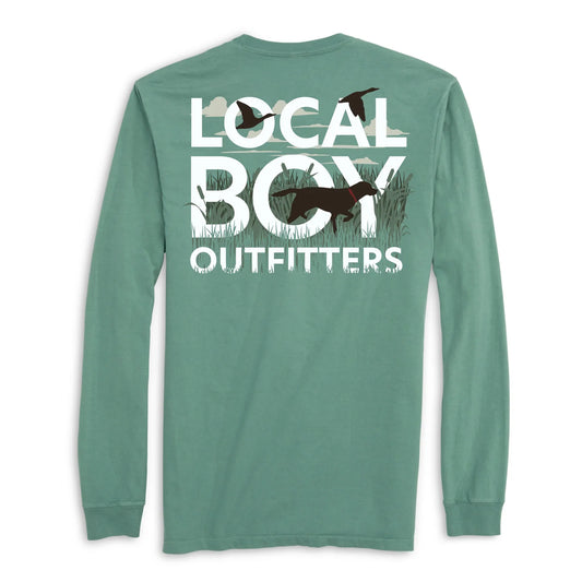 Text and Tail Long Sleeve Tee, Light Green